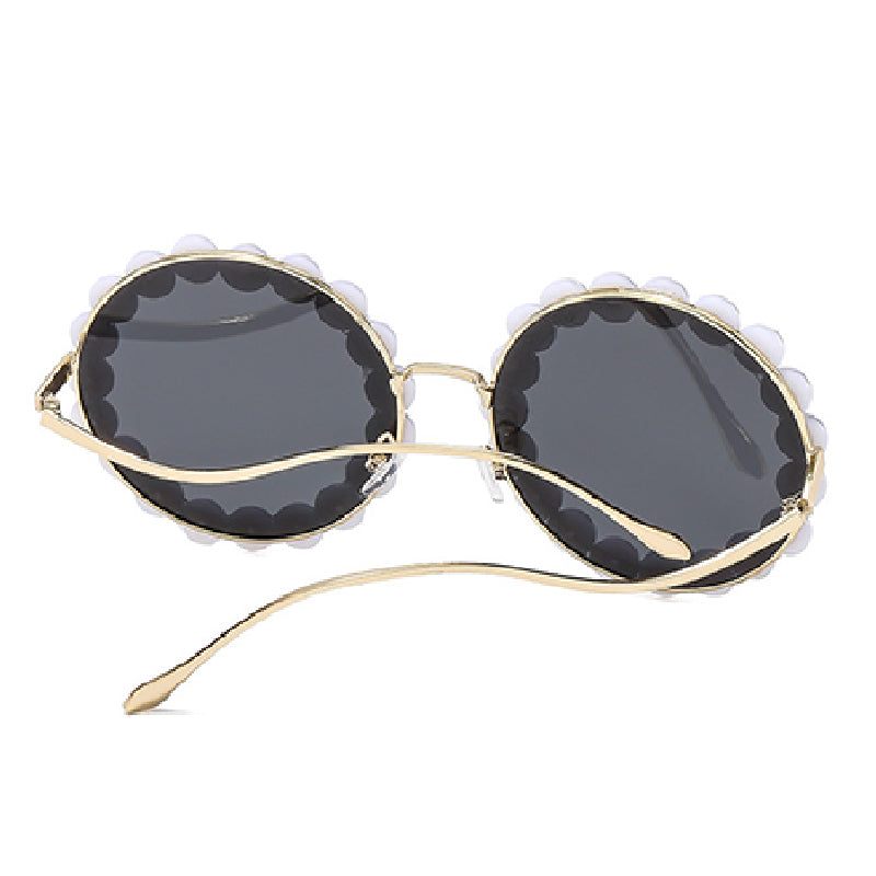 Casual Daily Patchwork Pearls Decor Sunglasses