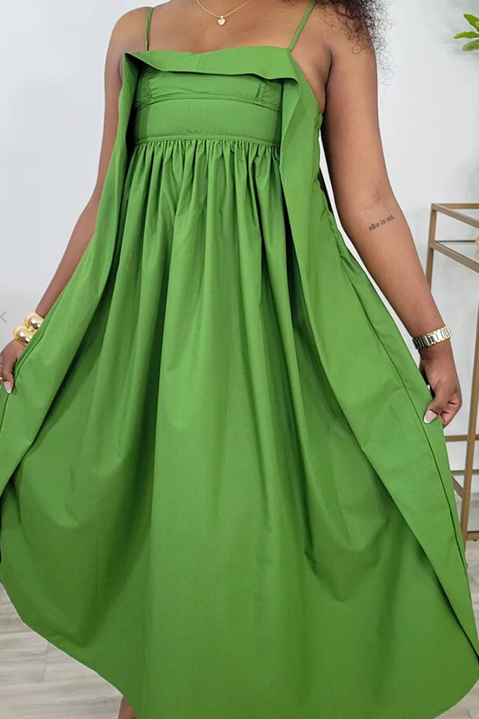 Casual Solid Color Backless Spaghetti Strap Long Dresses