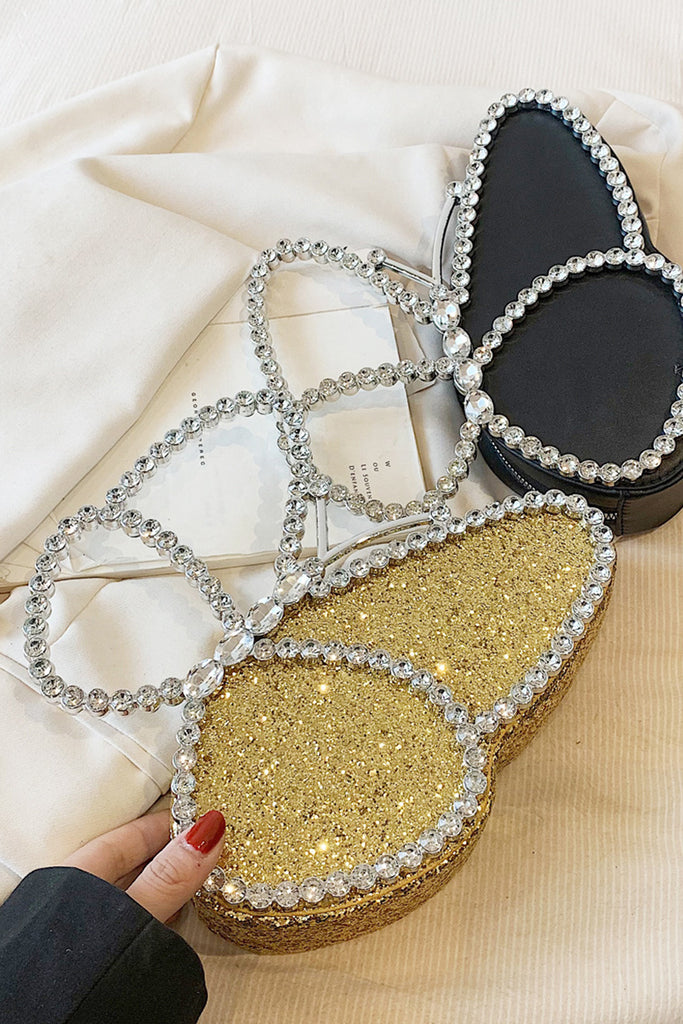 Daily Solid Color Rhinestone Decor Bags