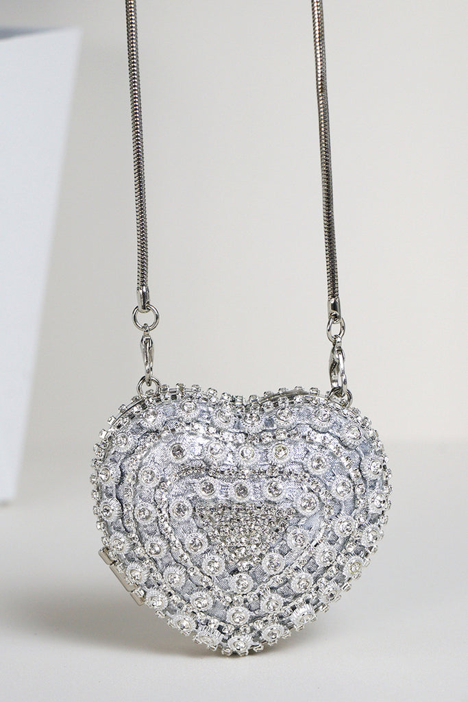 Daily Heart Shaped Rhinestone Decor Bags