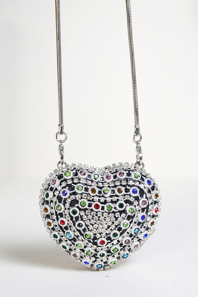 Daily Heart Shaped Rhinestone Decor Bags