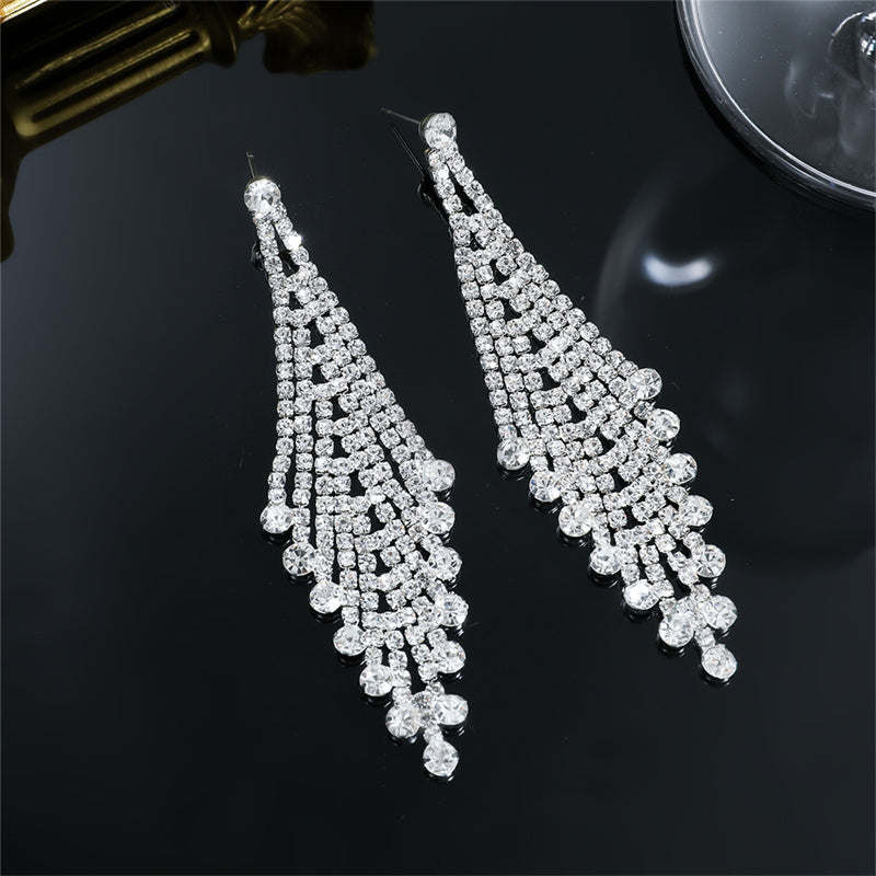 Daily Party Rhinestone Patchwork Earrings