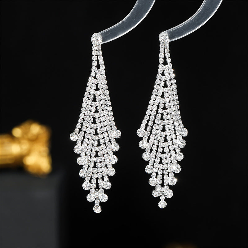 Daily Party Rhinestone Patchwork Earrings